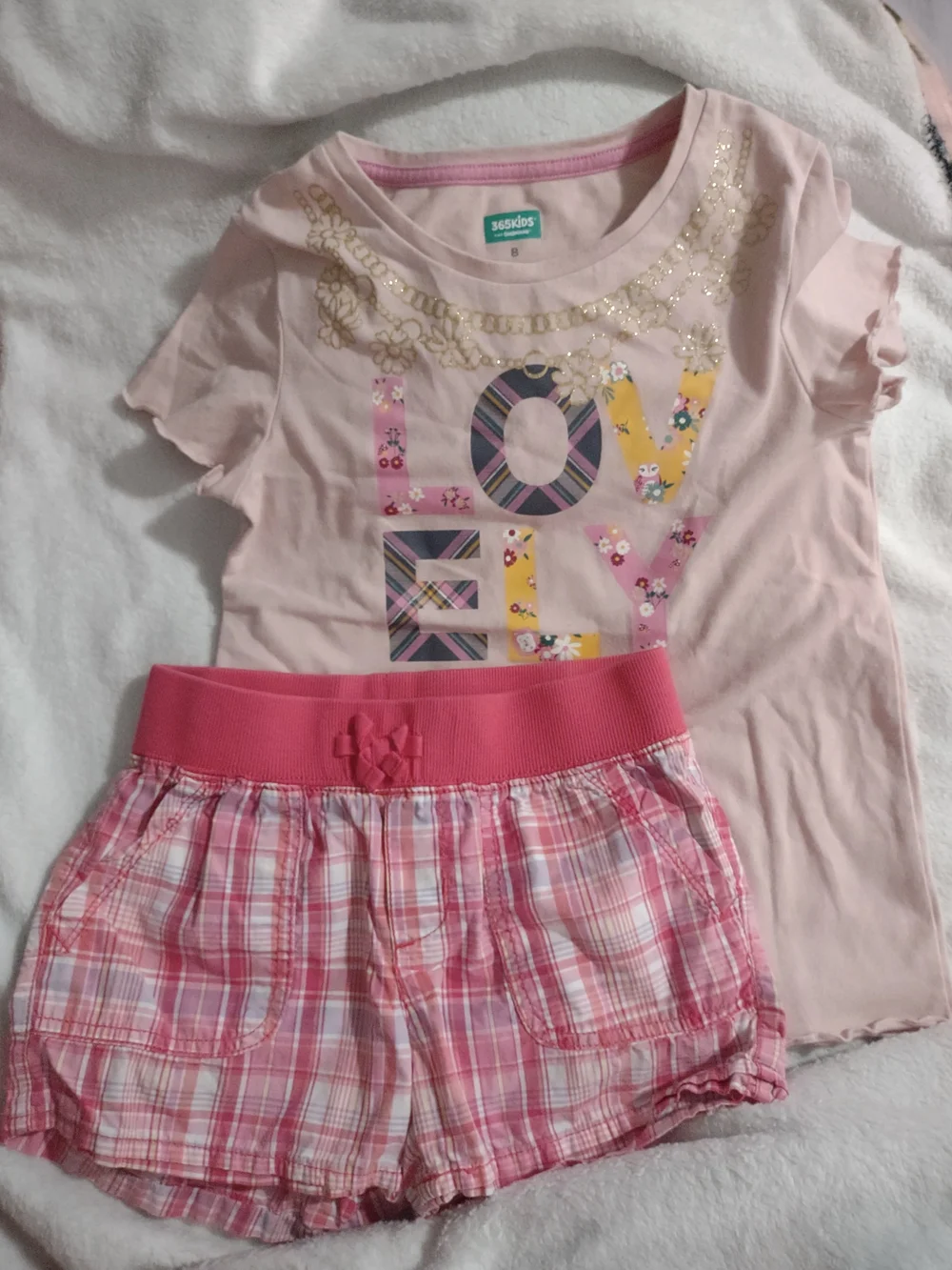 Girls 8 Mixed Tops & Bottoms Bundle - Pink, Coral, Blue, Gray
